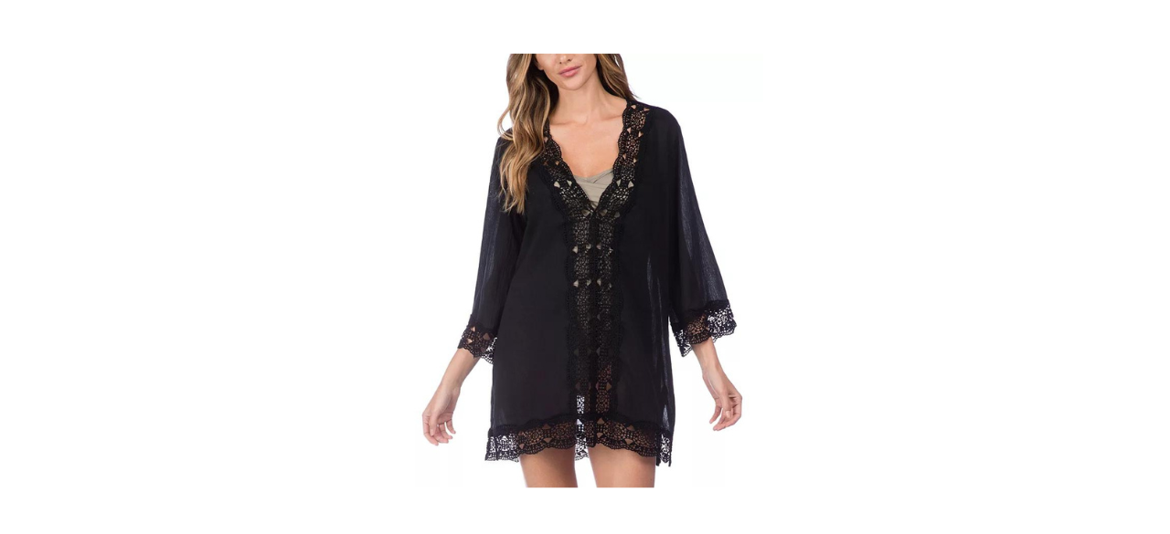 La Blanca Island Fare Cotton Crochet-Trim Tunic