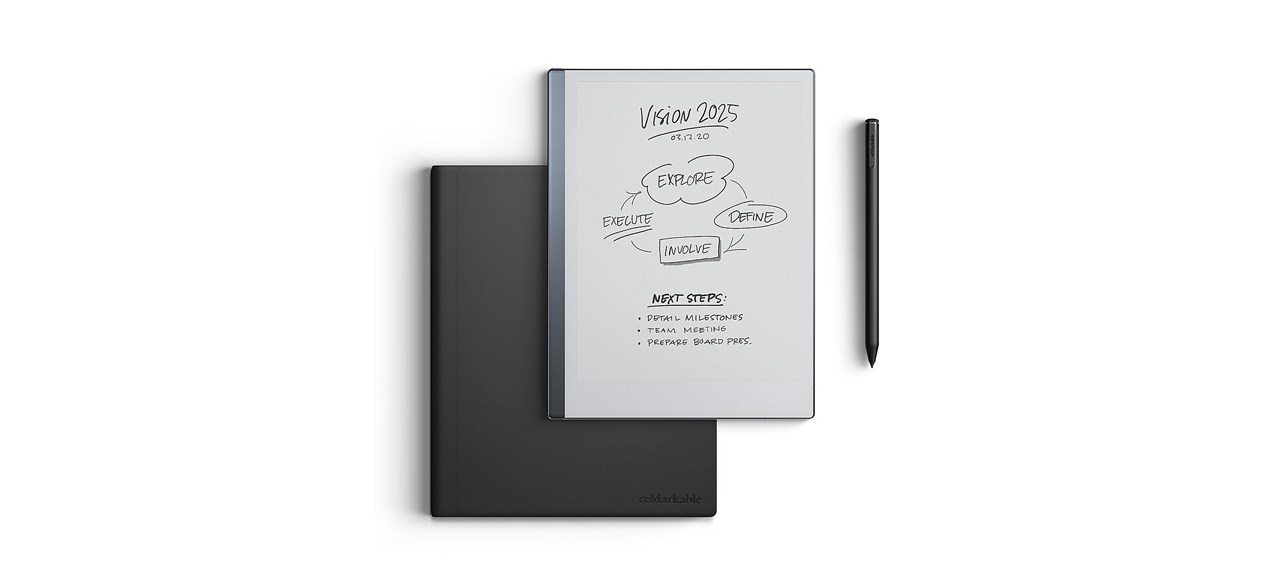 Remarkable 2 smart notebook on white background