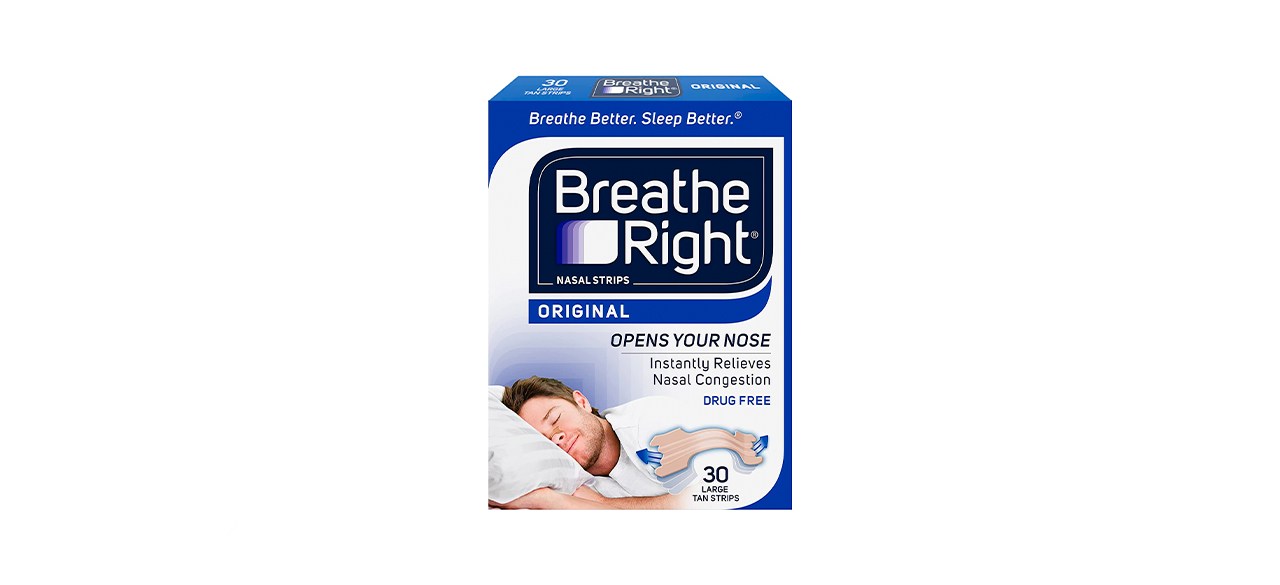  Breathe Right Original Nose Strips to Reduce Snoring and  Relieve Nose Congestion, Tan, 30 Count (Packaging May Vary) : Health &  Household