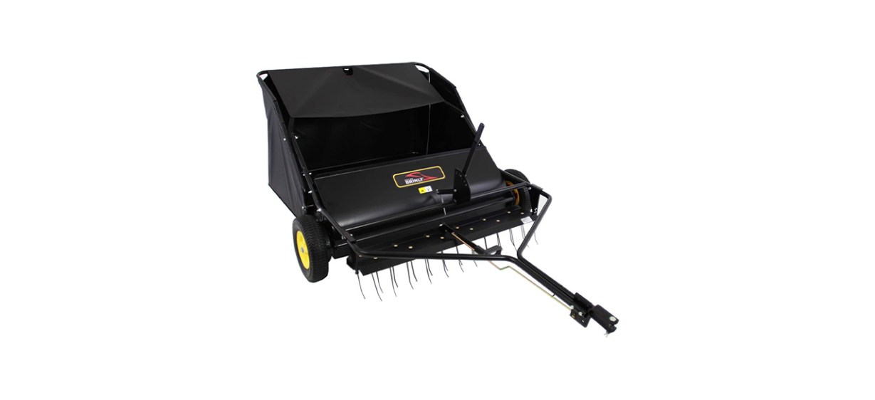 Brinly 42-Inch Tow-Behind Lawn Sweeper with Dethatcher