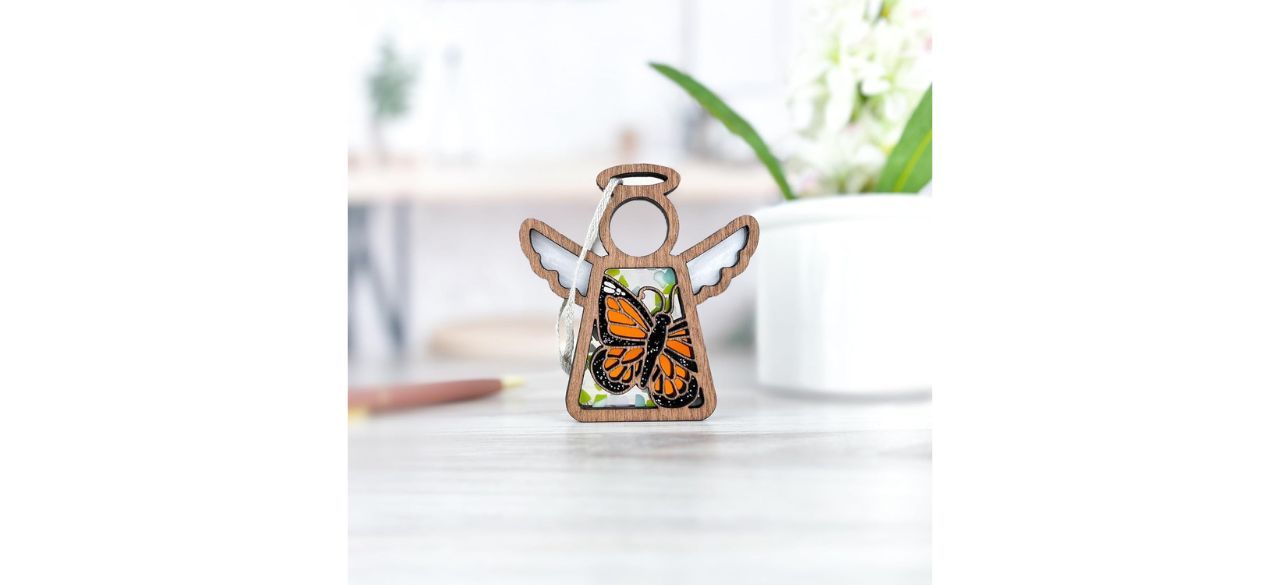 Monarch butterfly Ornament on white background