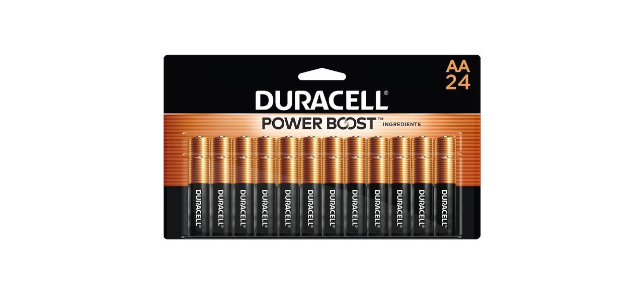 a pack of 24 Duracell Coppertop AA Batteries