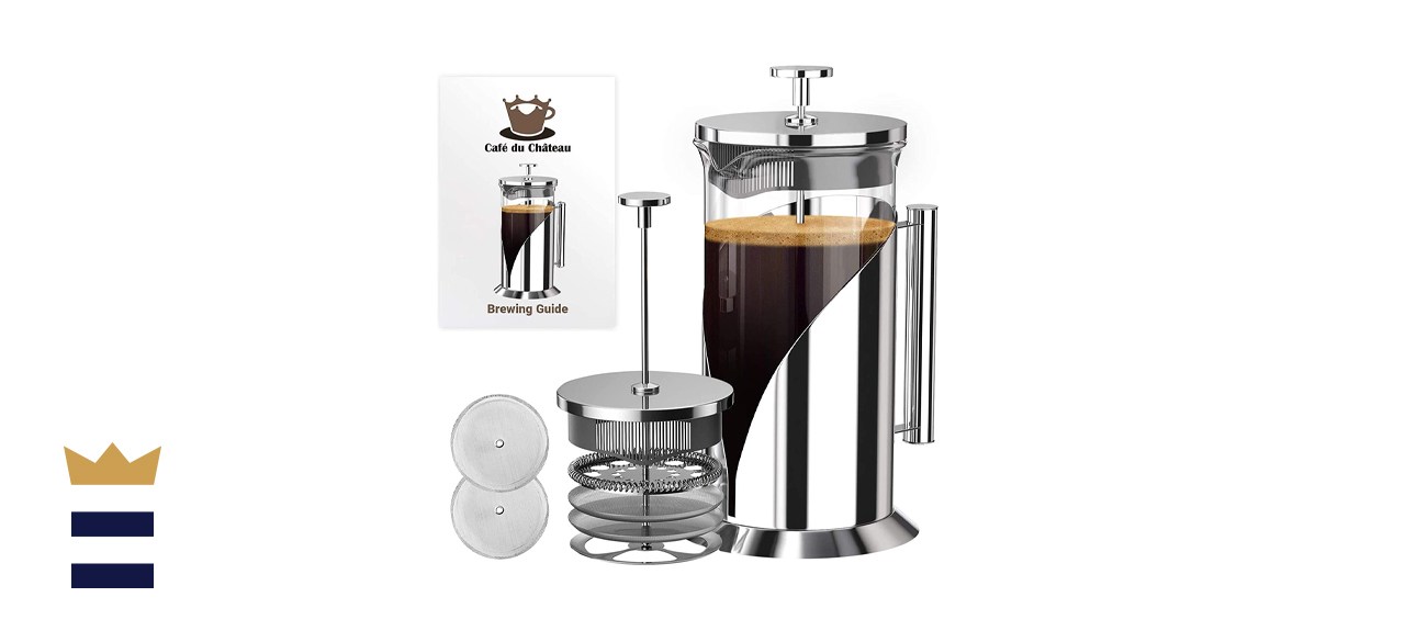 Cafe Du Chateau French Press Coffee Maker, Brews Coffee and Tea