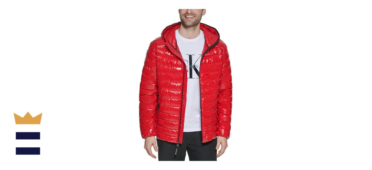 Calvin Klein Mens Hooded Packaged Down Jacket