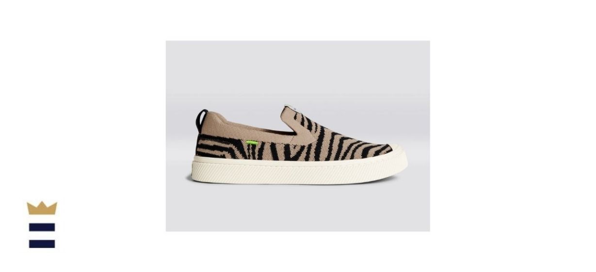 Cariuma IBI Slip-On Zebra Print Knit Shoe