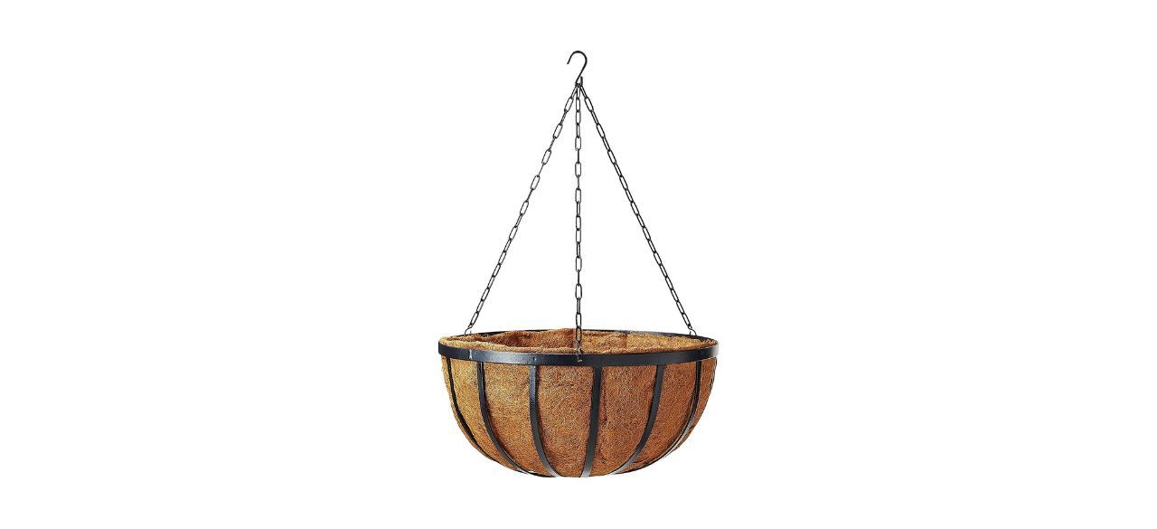 a hanging planter made of a coconut husk