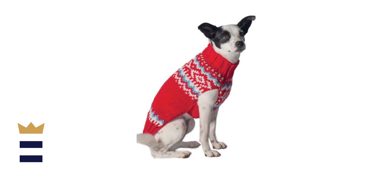 Chilly Dog Fairisle Sweater for Dogs X-Small Red