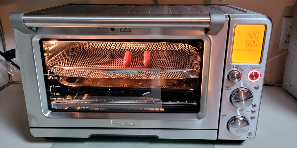 Hot dogs inside air fryer oven