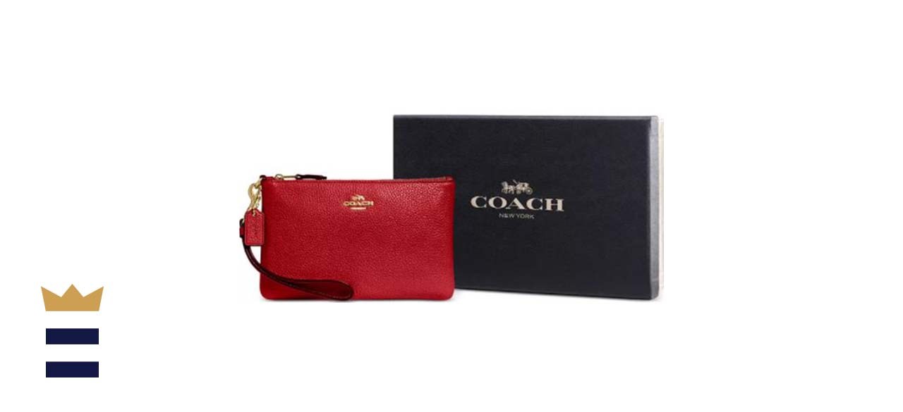 Coach small leather wristlet 