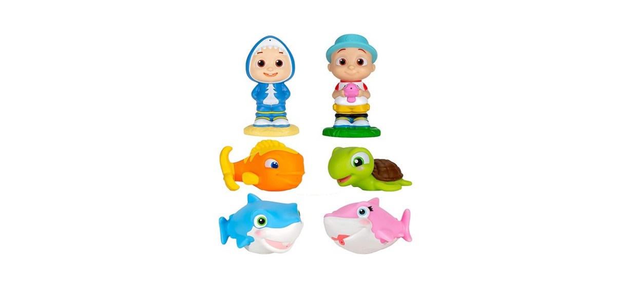 CoComelon Bath Squirter Toys, 6 pieces - including JJ, Baby Shark, Mommy  Shark, Turtle and Goldfish - Water toys for toddlers and children - ages 18