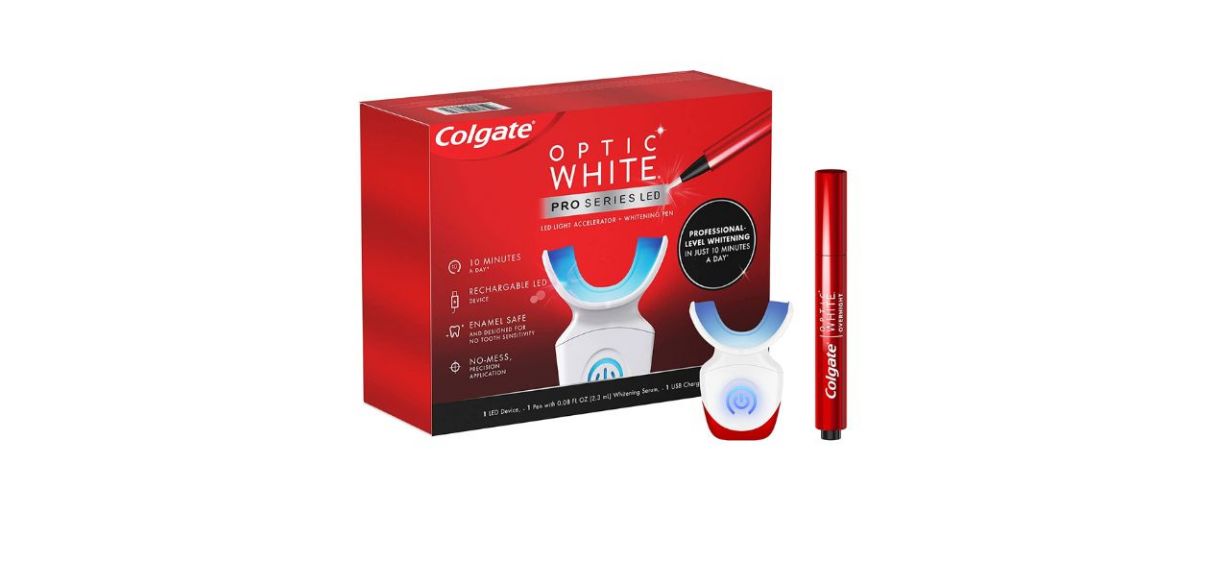 Colgate Optic White Pro Series Teeth Whitening Pen and LED Tray Colgate Optic White Pro Series Teeth Whitening Pen and LED Tray