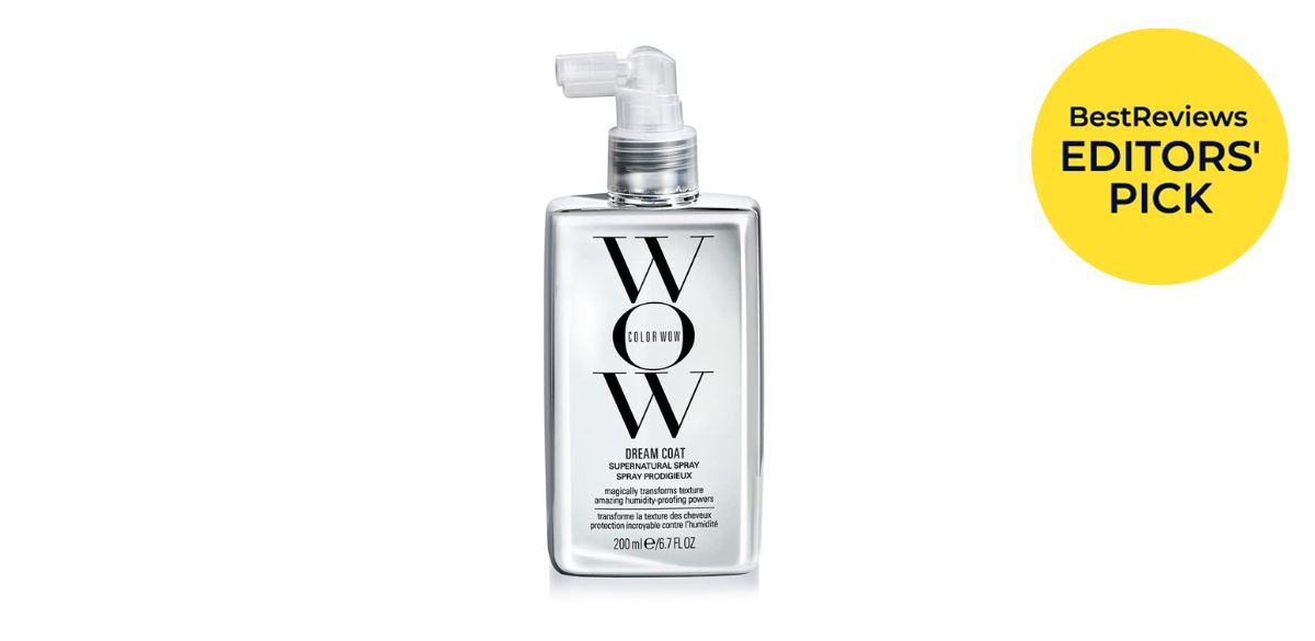 COLOR WOW Dream Coat Supernatural Spray on white background; text says "BestReviews Editors' Pick" COLOR WOW Dream Coat Supernatural Spray on white background; text says "BestReviews Editors' Pick"
