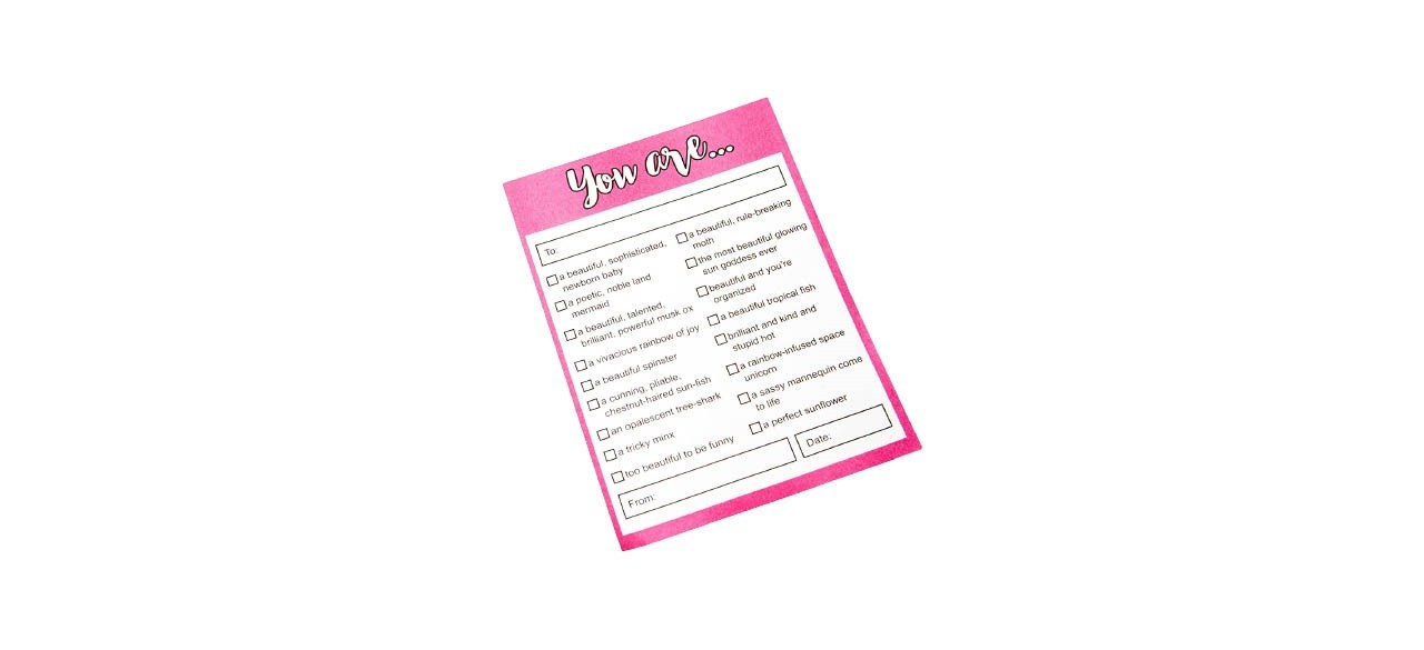 Cool TV Props Parks and Recreation Leslie Knope Compliments Checklist