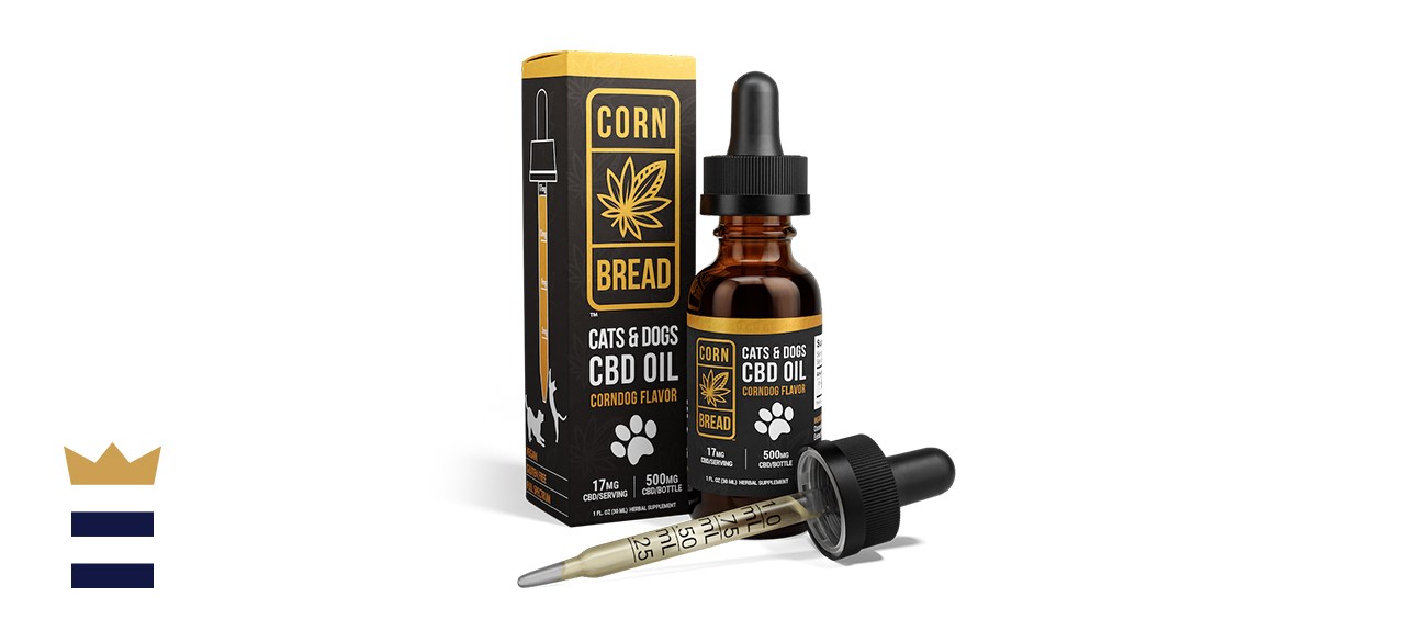 Cornbread 500 mg Bottle of CBD Oil for Cats and Dogs with 17 mg of CBD per Serving