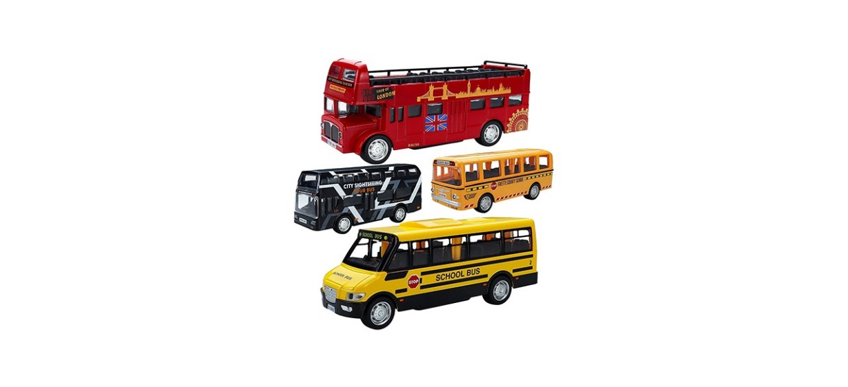 Corper Toys Friction-powered Die-Cast Metal Bus Set