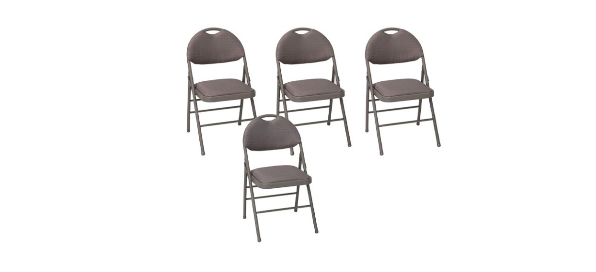 COSCO Commercial Comfort Back Fabric Folding Chairs with Handle Hole