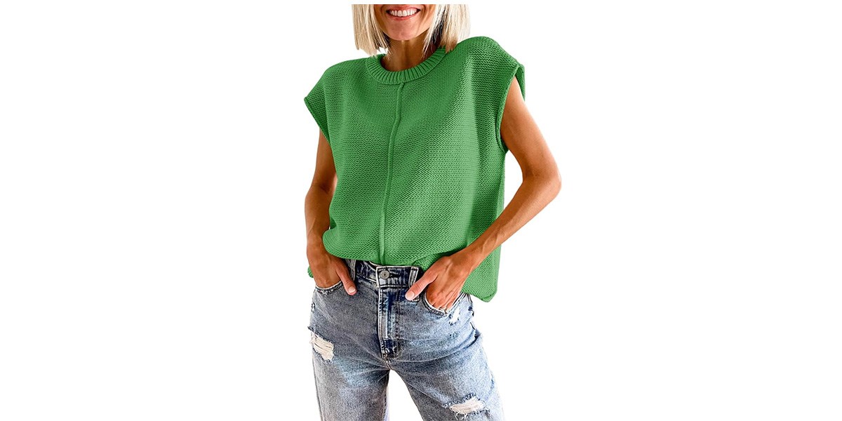 green sleeveless sweater top on sale for amazon prime day 