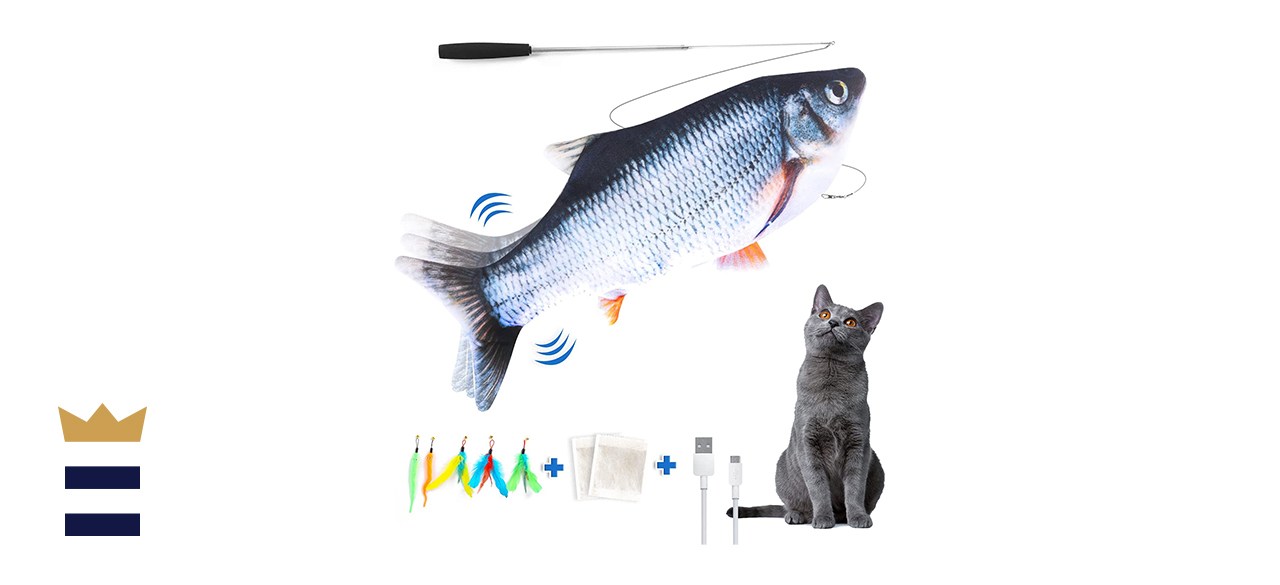 CPFK Realistic Wagging Floppy Fish Cat Toy Interactive Dancing Fish with USB Charger