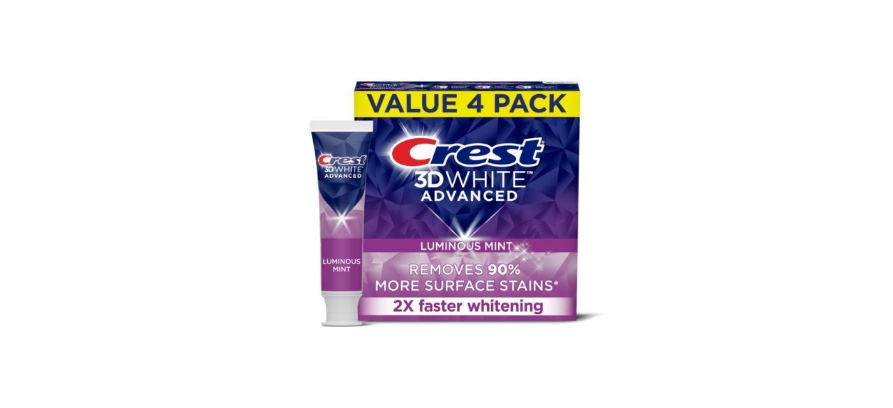 Crest 3D White Toothpaste on white background