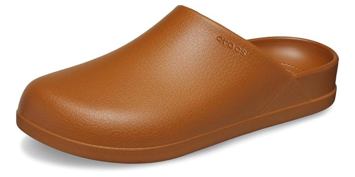 Crocs Men's Slide Sandal brown sandal on white background