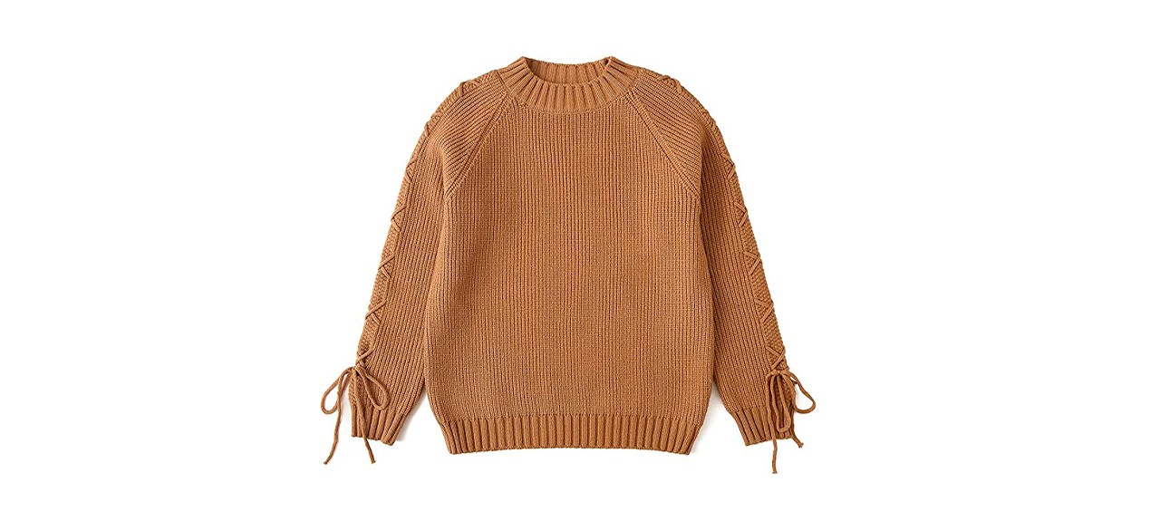 Curipeer Girls Lace-Up Sweater