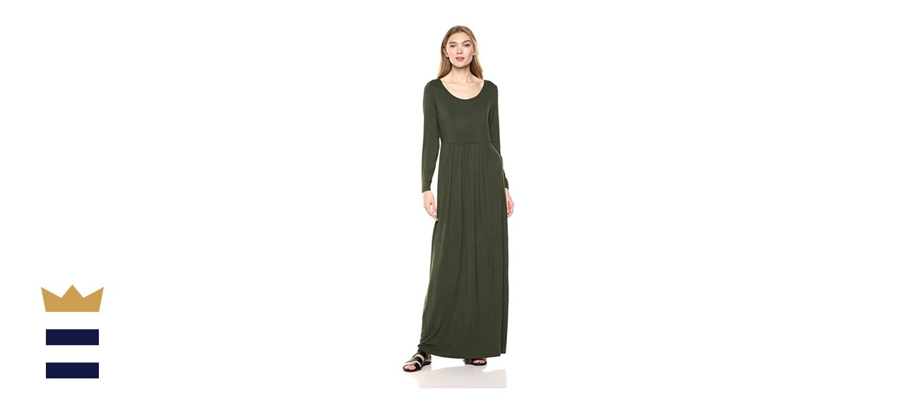 Daily Ritual Jersey Long-Sleeve Empire Waist Maxi Dress