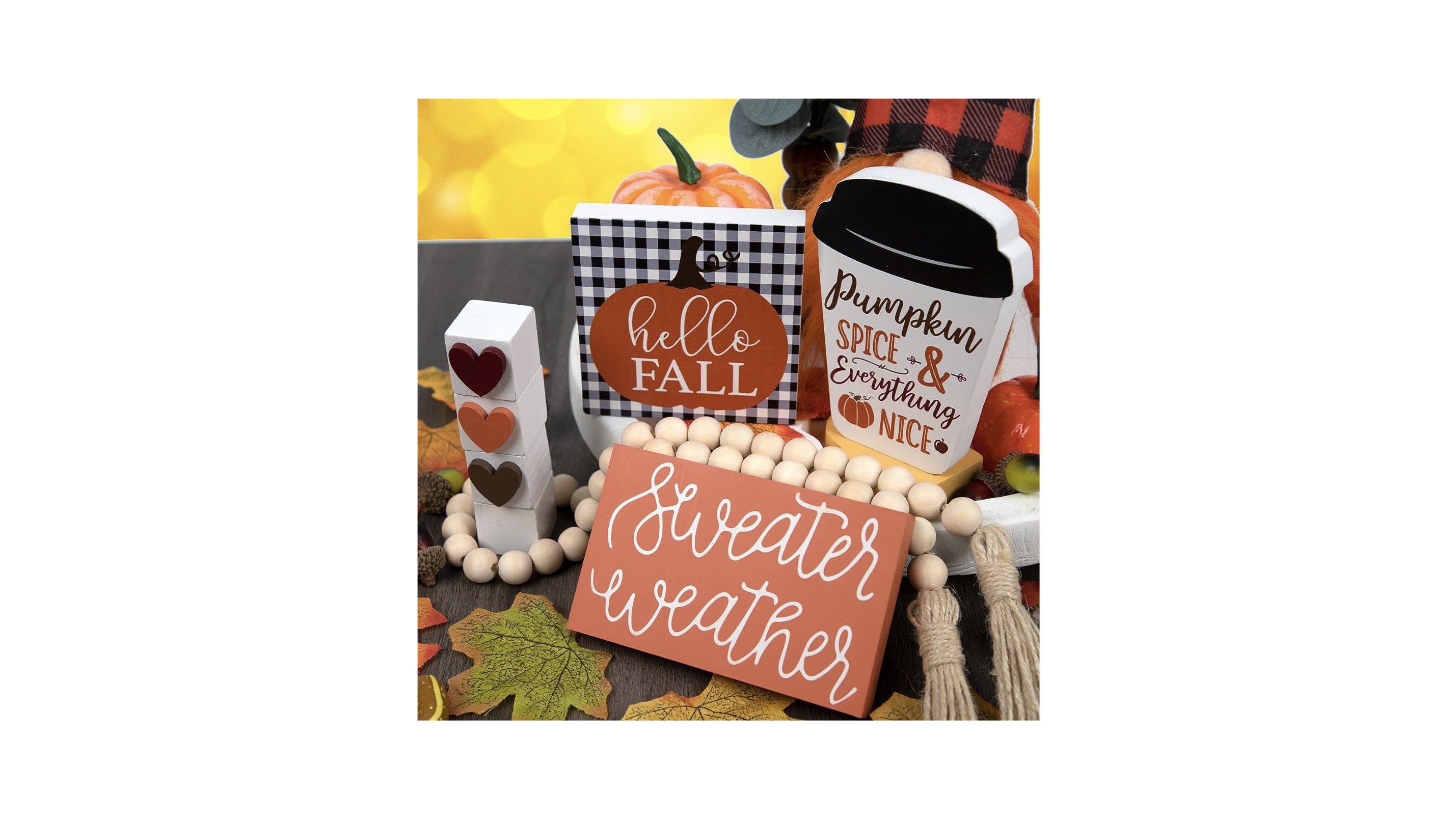 A selection of various fall-inspired signs