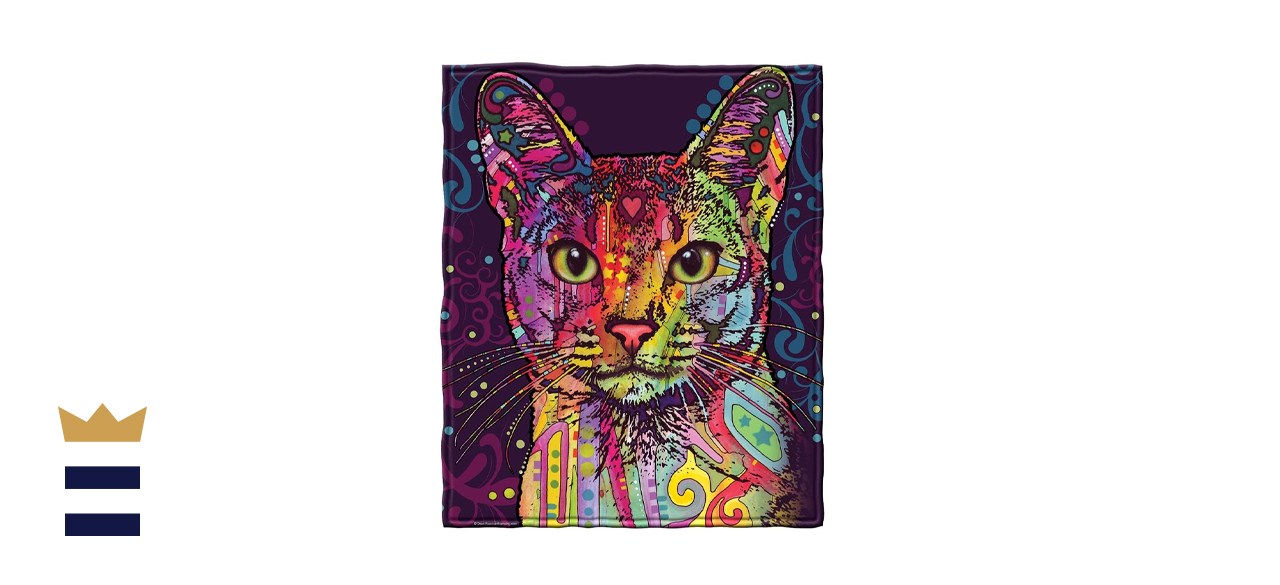 Dean Russo Confident Cat Fleece Throw Blanket