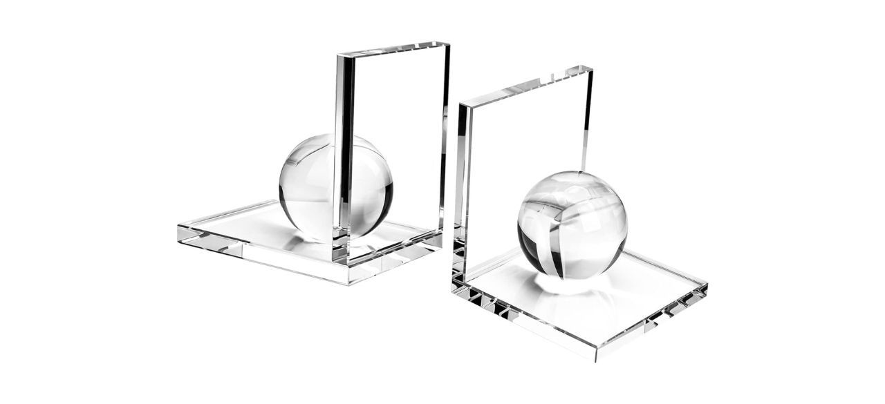 MerryNine Innovative Crystal Clear Bookends