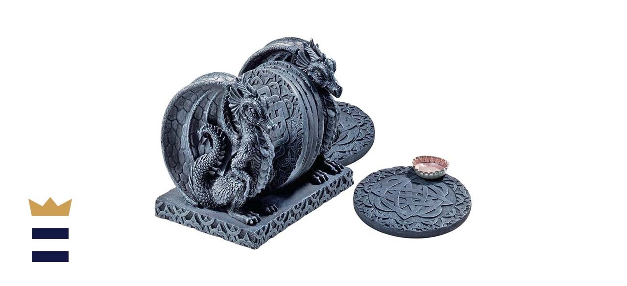  Design Toscano Dragon 6 Piece Coaster with Holder