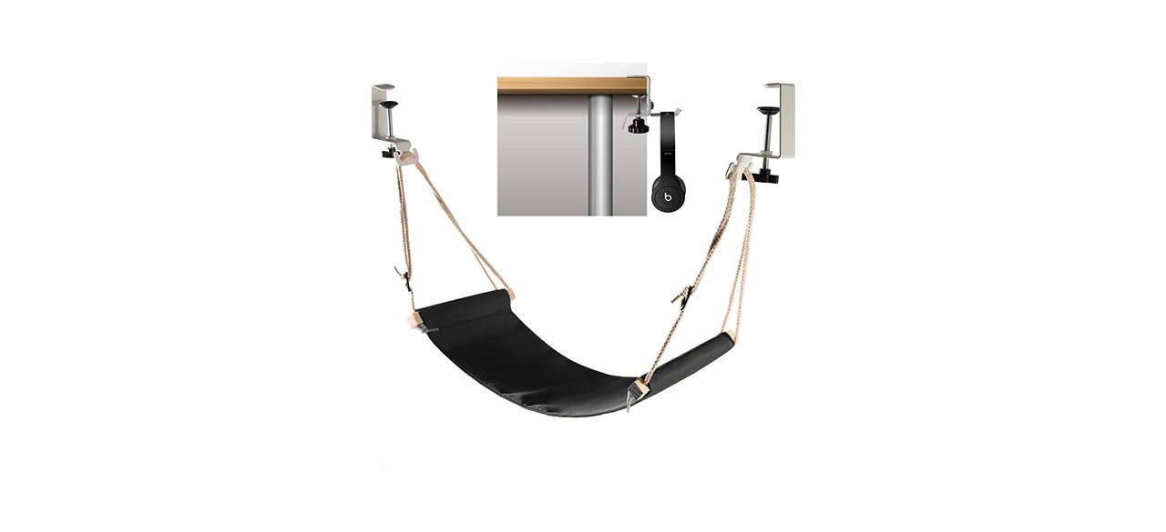 Deskool Foot Hammock with Headphones Holder