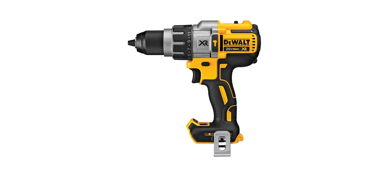 yellow hammer drill on white background