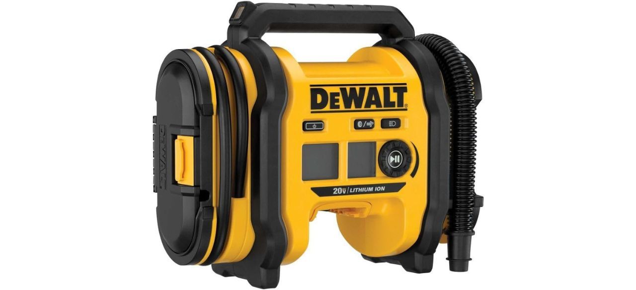 DEWALT Tire Inflator Portable Air Compressor on white background