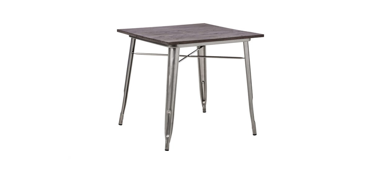 DHP Fusion Metal Square Dining Table with Wood Table Top