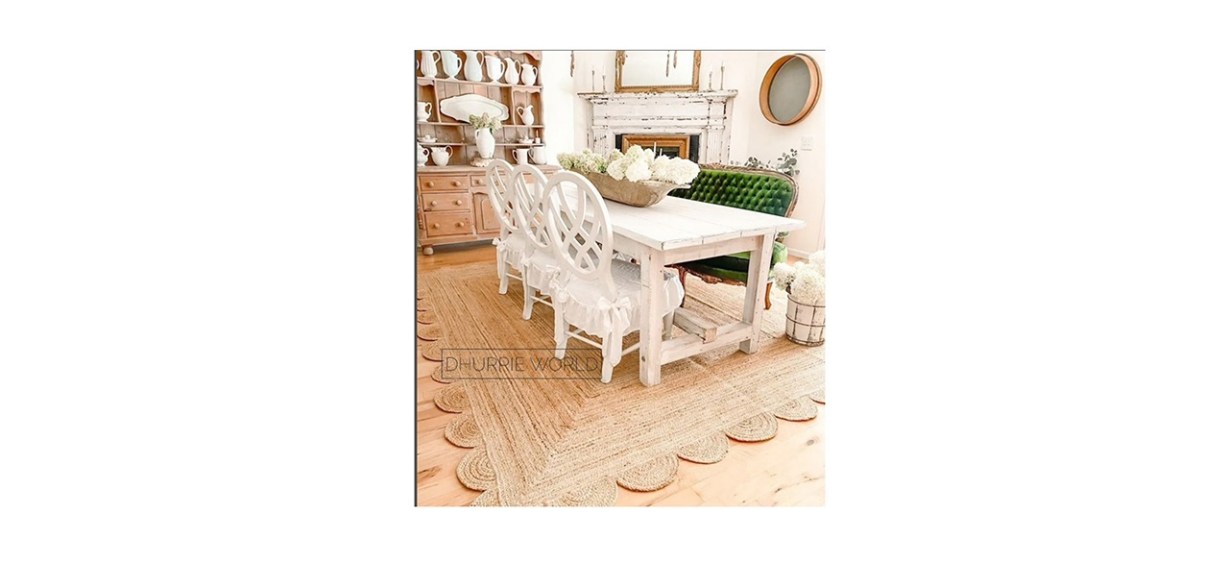 Dhurrie World Natural Jute Scalloped Rug