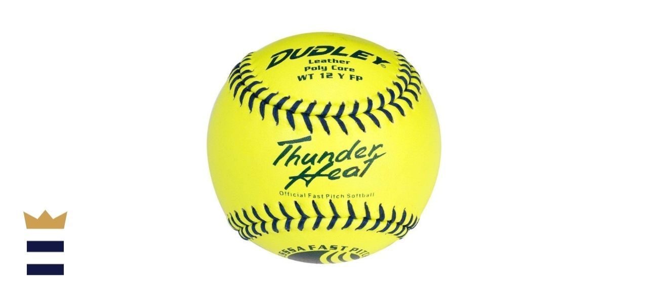 Dudley Softball, Slow Pitch, Yellow Leather, 12-In.