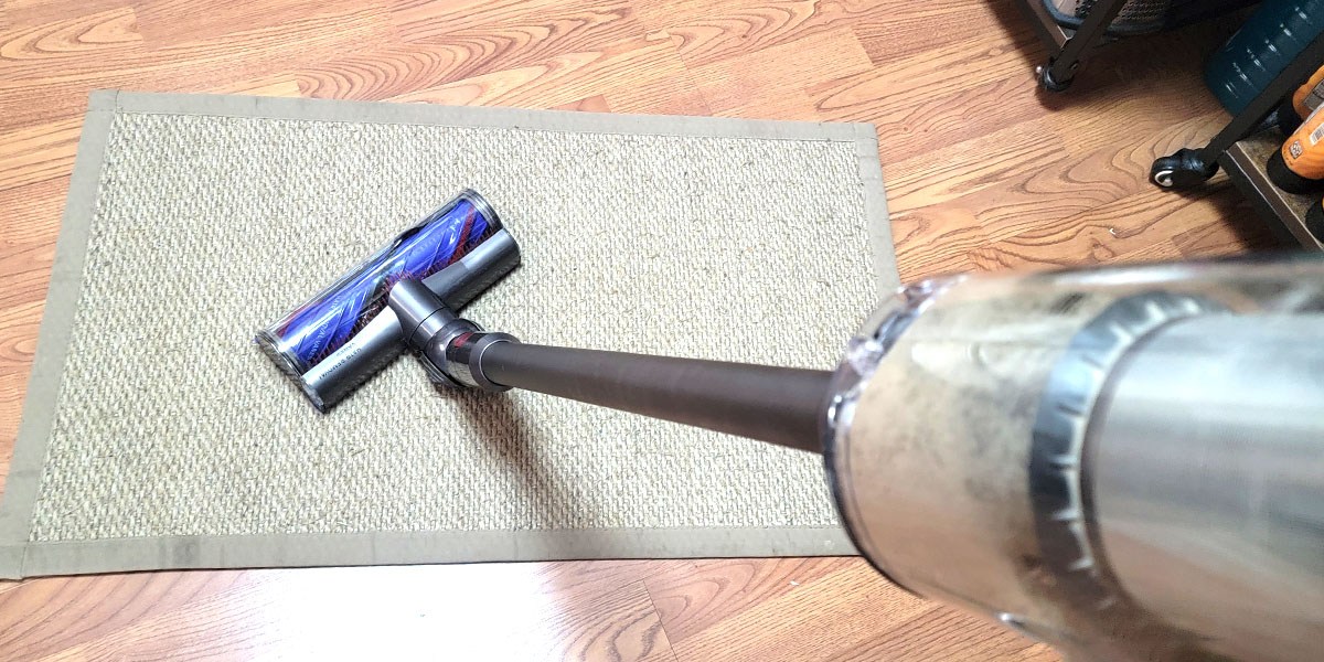 Dyson V11 cleaning area rug