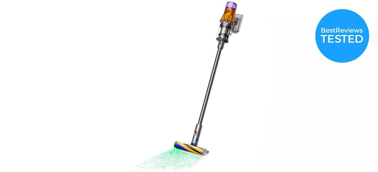 The Dyson V12 Detect Slim+ Cordless Vacuum picking up debris