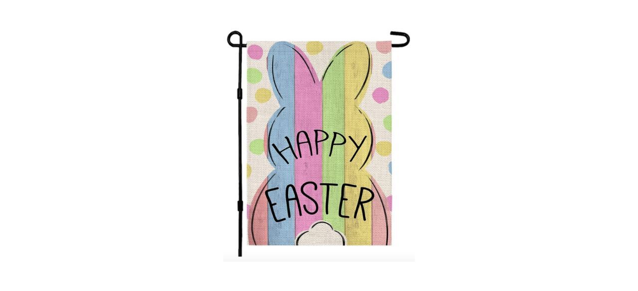 Crowned Beauty Happy Easter Bunny Garden Flags