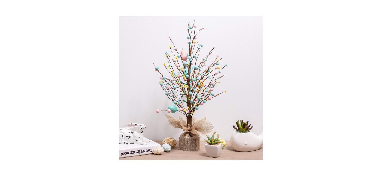 Glitzhome 18-Inch Easter Eggs Table Tree