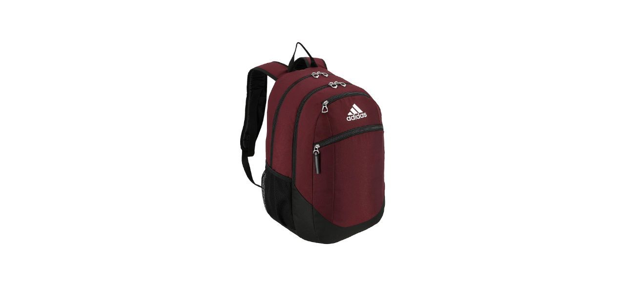 A crimson backpack