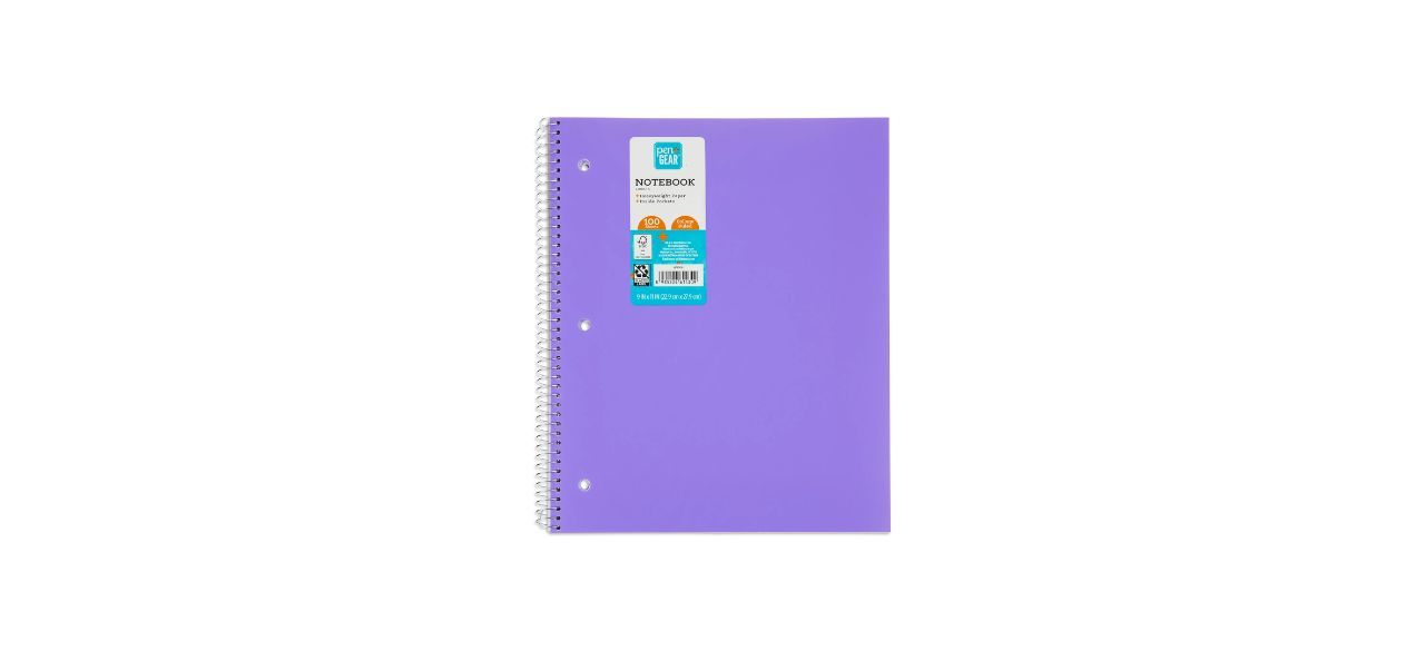 a purple notebook