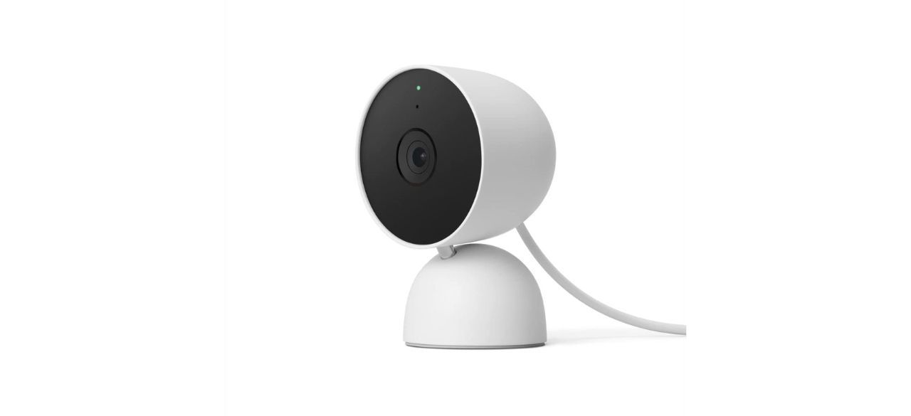 A wired Google Indoor Nest Security Cam 