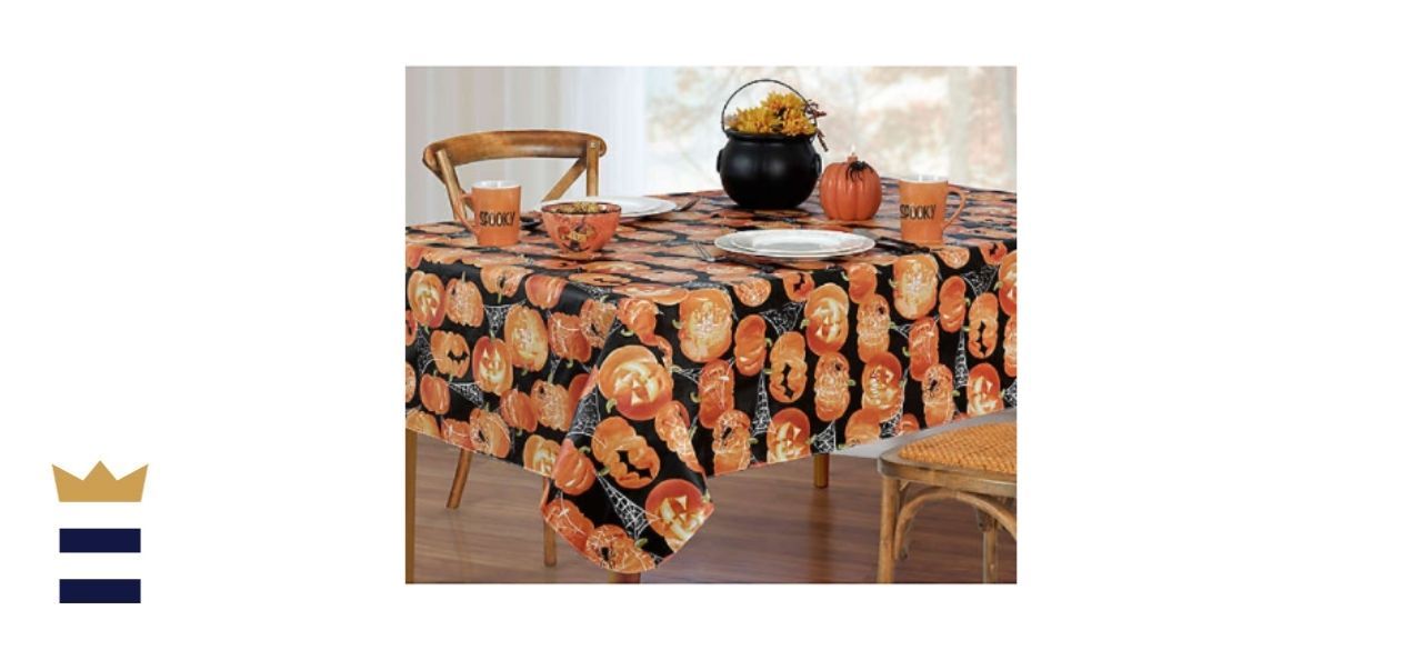 ELRENE Glowing Jack-O'-Lanterns Tablecloth Collection