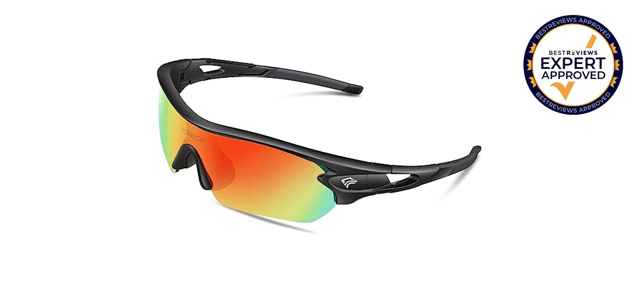 Polarized Sports Sunglasses on white background