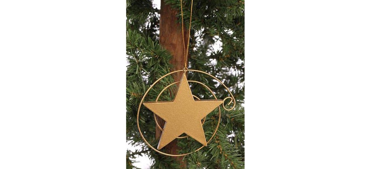 Best Factory Direct Craft Gold Metal Swirl Wood Star Ornaments (Set of 6)