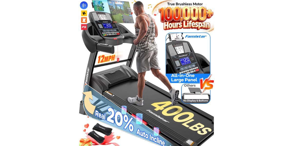 Famistar 12MPH Folding Treadmill 