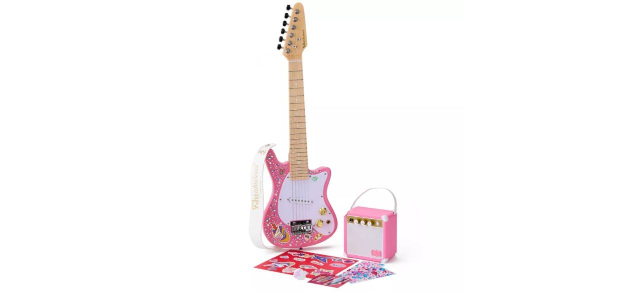 FAO Schwarz electric guitar on white background