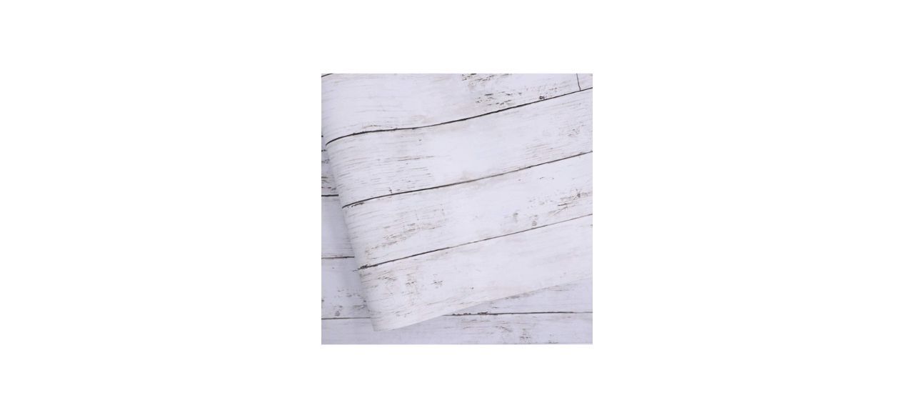 Peel and stick wallpaper that looks like white wood