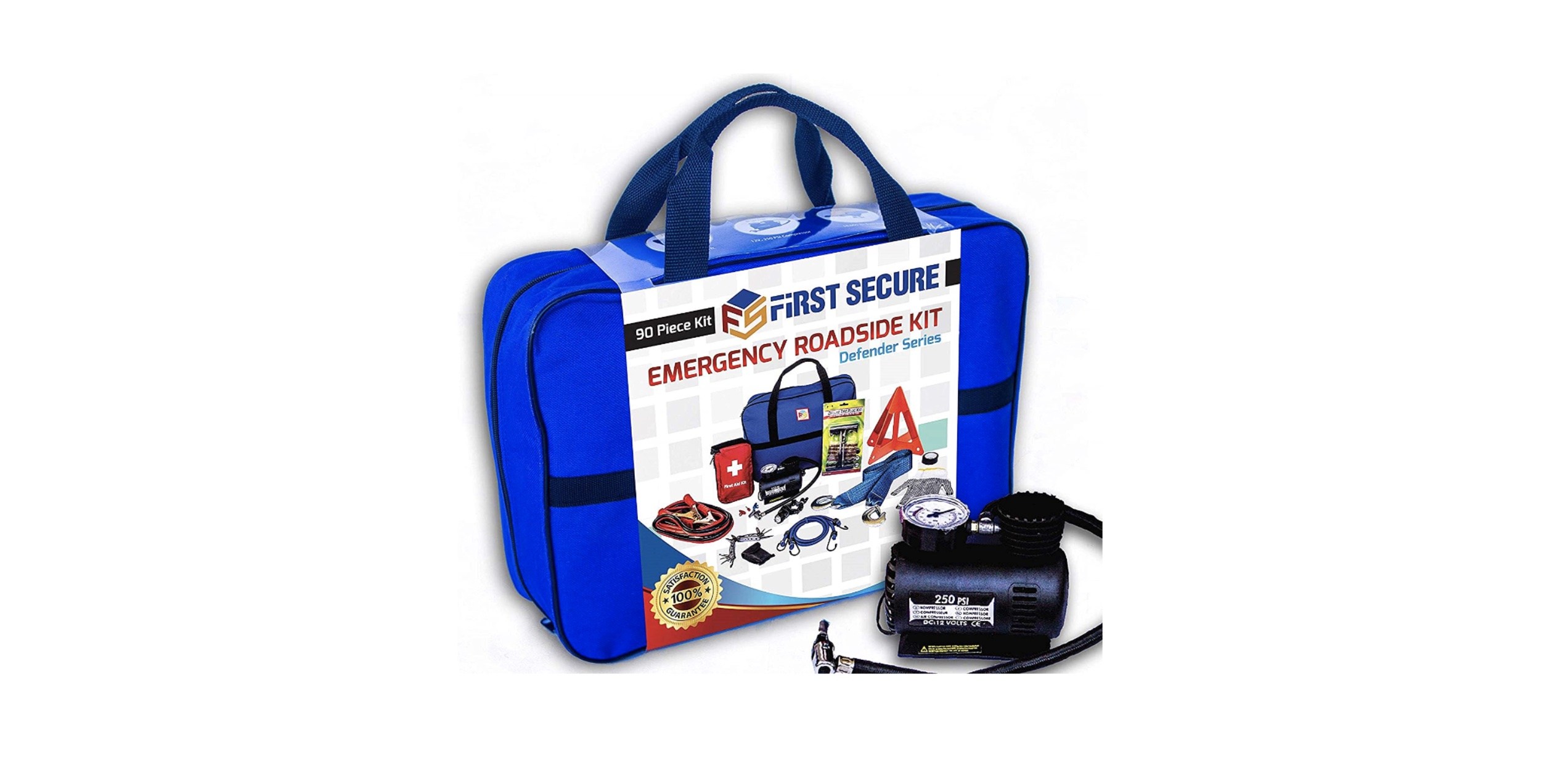 First Secure Car Emergency Roadside and First Aid Kit